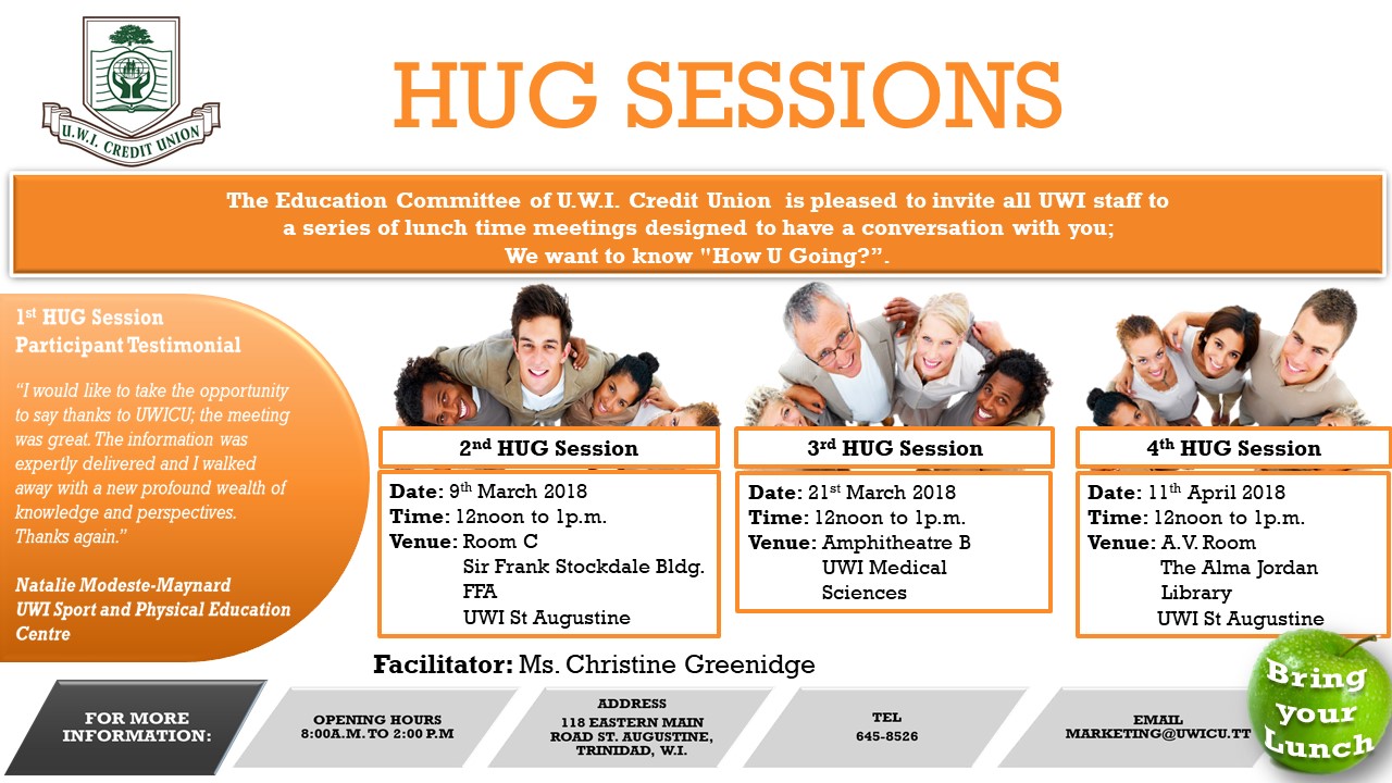 Hug Convention UWICU HUG SESSIONS 2018 - U.W.I. Credit Union Co-operative Society Limited